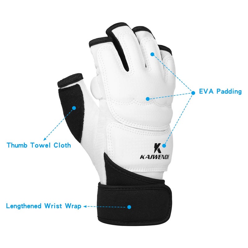 KAIWENDE Kickboxing Gloves(XS,S,M,L,XL,XXL)-Also Fit for Training Men,Women,Kids of MMA,Muay Thai, Martial Arts Taekwondo Sparring Boxing Gloves (White, XL) - Image 2